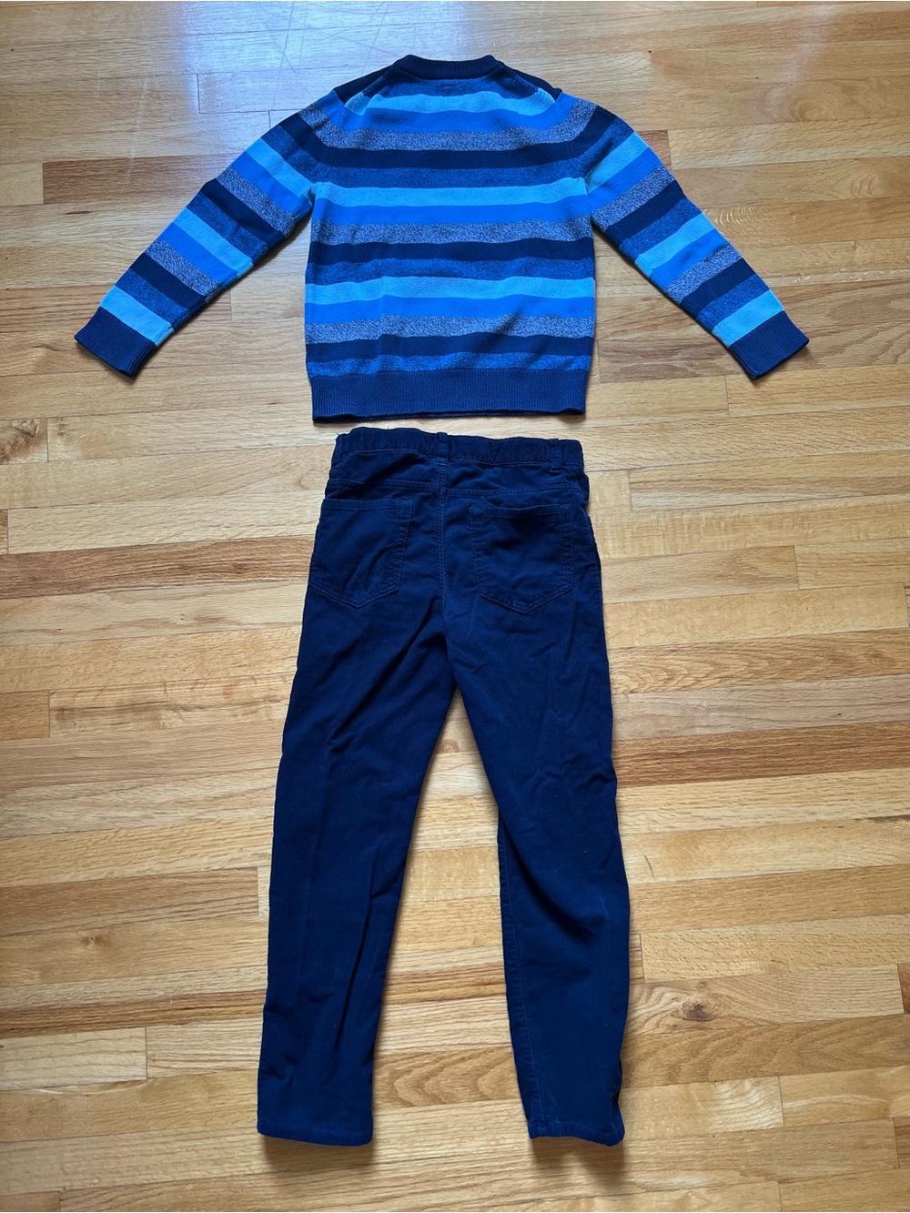 GAP Blue Striped Sweater Kids M and Blue Corduroy size 9-10 L.O.G.G. Pants - Picture 3 of 10